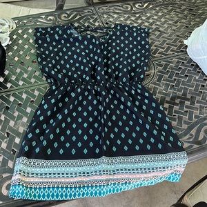 Hippy rose black patterned dress